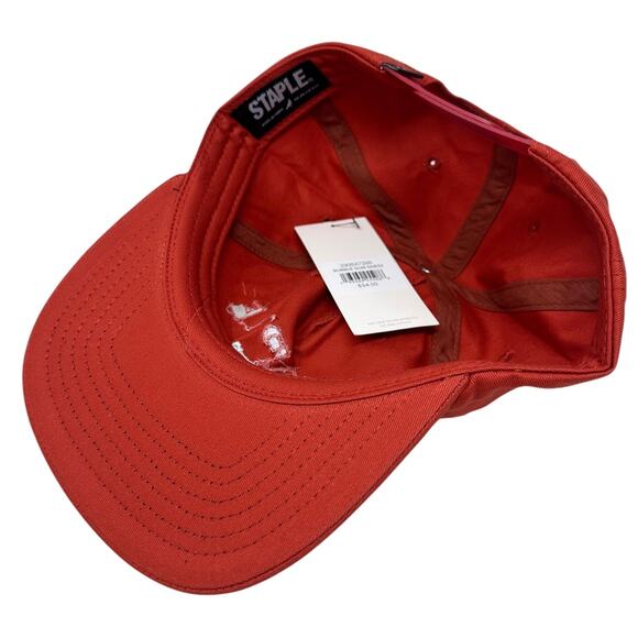 Staple Pigeon Men's Logo Embroidered Unstructured Snapback Hat Cap in Off Red - Picture 5 of 5